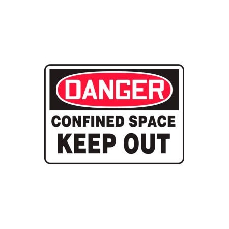 Accuform Accuform Danger Sign, Confined Space Keep Out, 14inW x 10inH, Plastic MCSP110VP